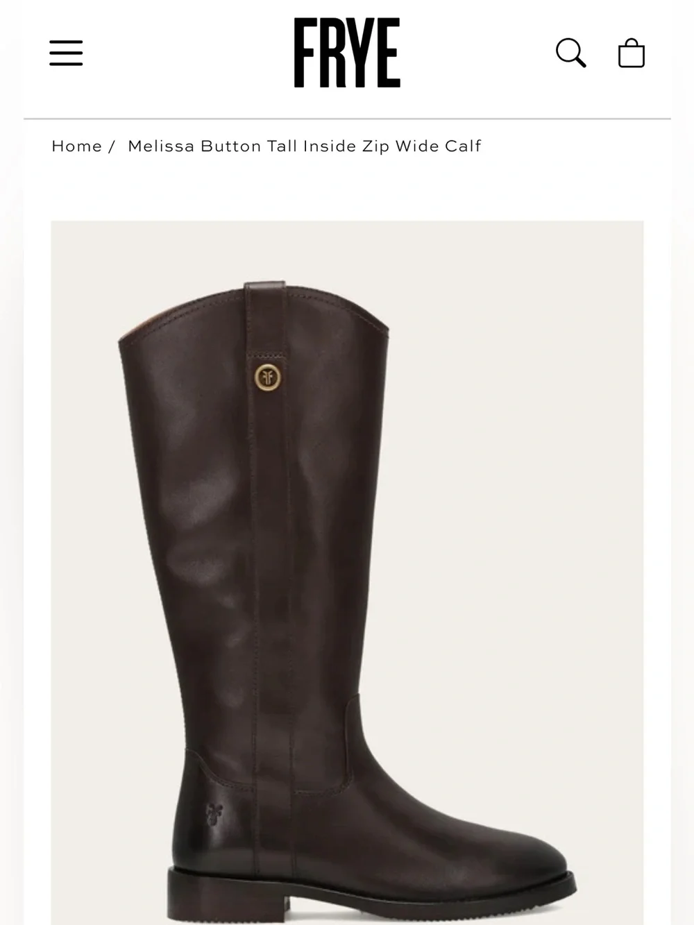 Frye - MELISSA BUTTON TALL INSIDE ZIP WIDE CALF